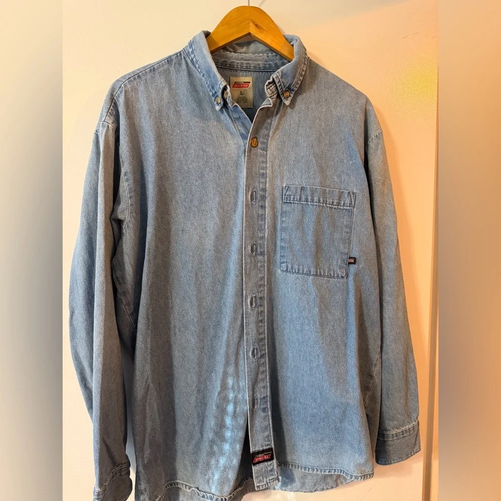 Dickies Light Blue Denim Shirt - Picture 1 of 5